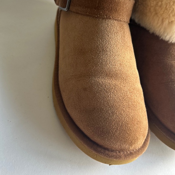 Unbranded Tan Suede Genuine Leather Sheepskin Lining Mid Calf Boots size 9 - Picture 6 of 14